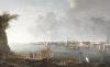 Papier peint ancien marine, Vue du port de Lorient Couleur : Pastel