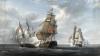 Papier peint ancien marine, Combat de la Frégate française, La canonnière contre le vaisseau anglais le Tremendous Couleur : Pastel