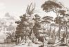 Papier peint ancien scène historique du paysage de Télémaque dans l'ile de Calypso - Partie 2 Couleur : Sépia