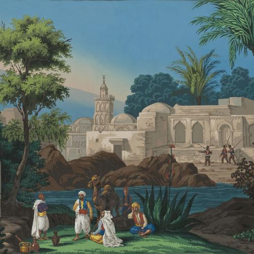 Papier peint ancien exotique Fontaine à Alger