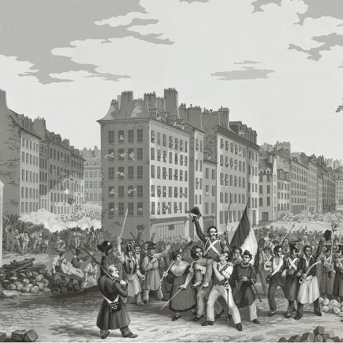 Papier peint ancien historique La Révolution de 1830 - Partie 2