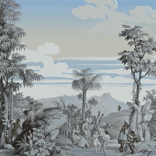 PPapier peint ancien scène historique du paysage de Paul et Virginie - Partie 1