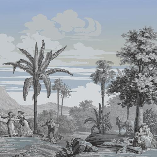 Papier peint ancien scène historique du paysage de Paul et Virginie - Partie 3