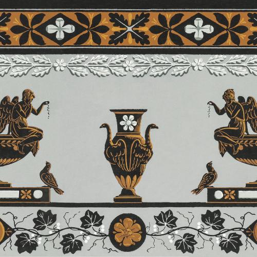 Papier peint bordure supérieure, camée grec