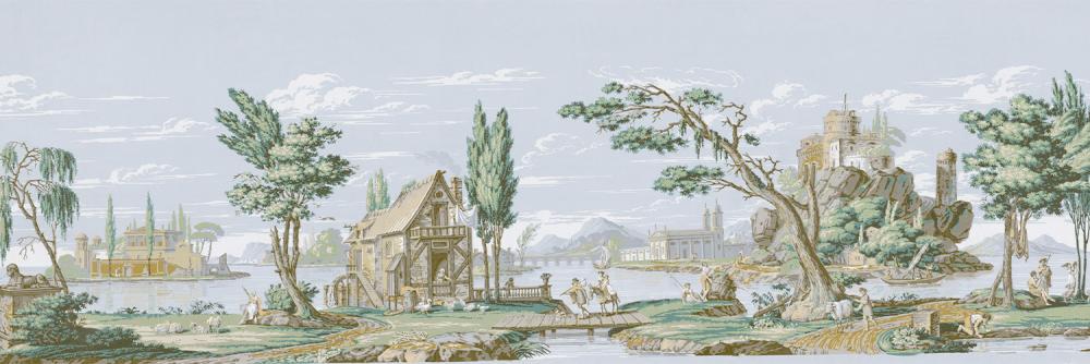 Papier peint panoramique antiquité Paysage au moulin