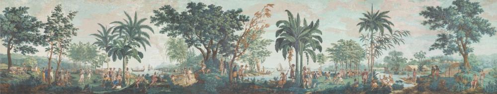 Papier peint panoramique exotique Les voyages du Capitaine Cook
