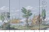 Papier peint panoramique décoratif Paysage au moulin-Partie 1 Hauteur x Largeur : 252 X 415 cm - 5 lés