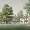 Papier peint ancien Paysage & jardin, Vue de la vacherie dans le bois de Saint-Cucufat à Malmaison