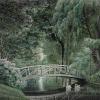 Papier peint ancien Paysage & jardin, Vue du pont de bois