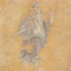 Papier peint ancien antiquité intitulé, L'été : fragment de peinture murale