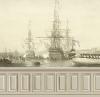 Papier peint ancien marine, Chaloupe en rade de Brest le 30 août 1843