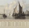 Papier peint décoratif Marine: Arrivée de hauts personnages dans un port hollandais du 17 ème siècle