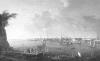 Papier peint panoramique décoratif Vue du port de Lorient Couleur : Grisaille