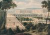 Papier peint panoramique Vue de l'Orangerie, des escaliers des Cent-Marches et du Château de Versailles vers 1695 Couleur : Originale