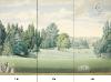 Papier peint ancien Paysage & jardin, Le Parc du château de Malmaison Hauteur x Largeur : 180 x 228 cm - 3 lés