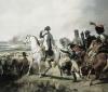 Papier peint ancien scène historique, Napoléon 1er à la bataille de Wagram le 6 juillet 1809 Couleur : Pastel