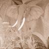 Papier peint décoratif Elephant et porteuses Couleur : Sépia