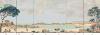 Papier peint ancien marine, Paysage de bord de mer  la baie de Saint-Malo et son Fort Harbour  Hauteur x Largeur : 180 x 518 cm - 7 lés