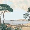 Papier peint panoramique Paysage de bord de mer  la baie de Saint-Malo  Couleur : Originale