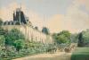 Papier peint panoramique Vue de Malmaison : vue de la façade du château côté parc Couleur : Originale