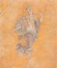 Papier peint ancien antiquité intitulé, L'été : fragment de peinture murale Couleur : Originale