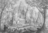 Papier peint panoramique Ruines du Bayon Couleur : Grisaille