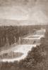 Papier peint panoramique Vue du Bosquet des Trois Fontaines Couleur : Sépia