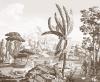 Papier peint panoramique Télémaque dans l'ile de Calypso- Partie 4 Couleur : Sépia