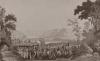 Papier peint panoramique historique, la Victoire de Yorktown Couleur : Sépia